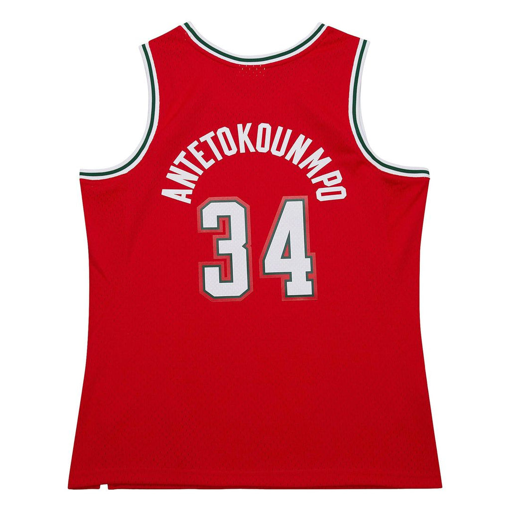 Giannis Antetokounmpo Milwaukee Bucks Mitchell & Ness 2013/14 Hardwood Classics Swingman Jersey - Hunter Green