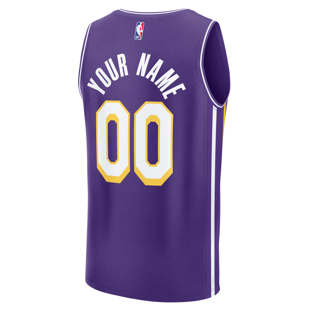 Los Angeles Lakers Fanatics Youth Fast Break Custom Jersey - Statement Edition - Purple