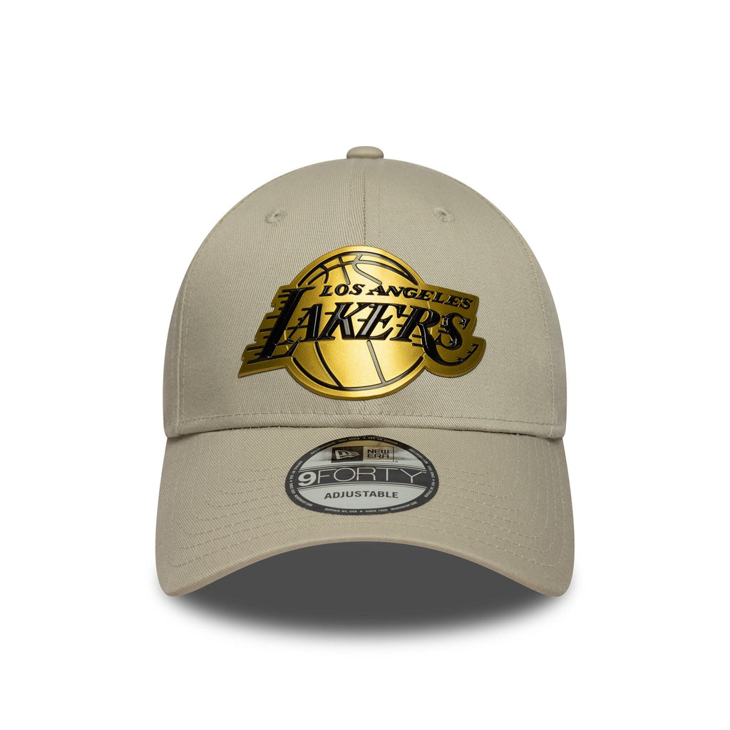 Los Angeles Lakers NBA Metallic 9Forty New Era Snapback Stone