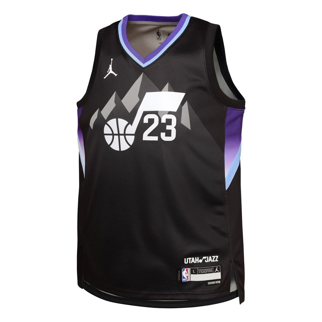 Lauri Markkanen Utah Jazz Jordan Brand Youth Swingman Jersey - Statement Edition - Black