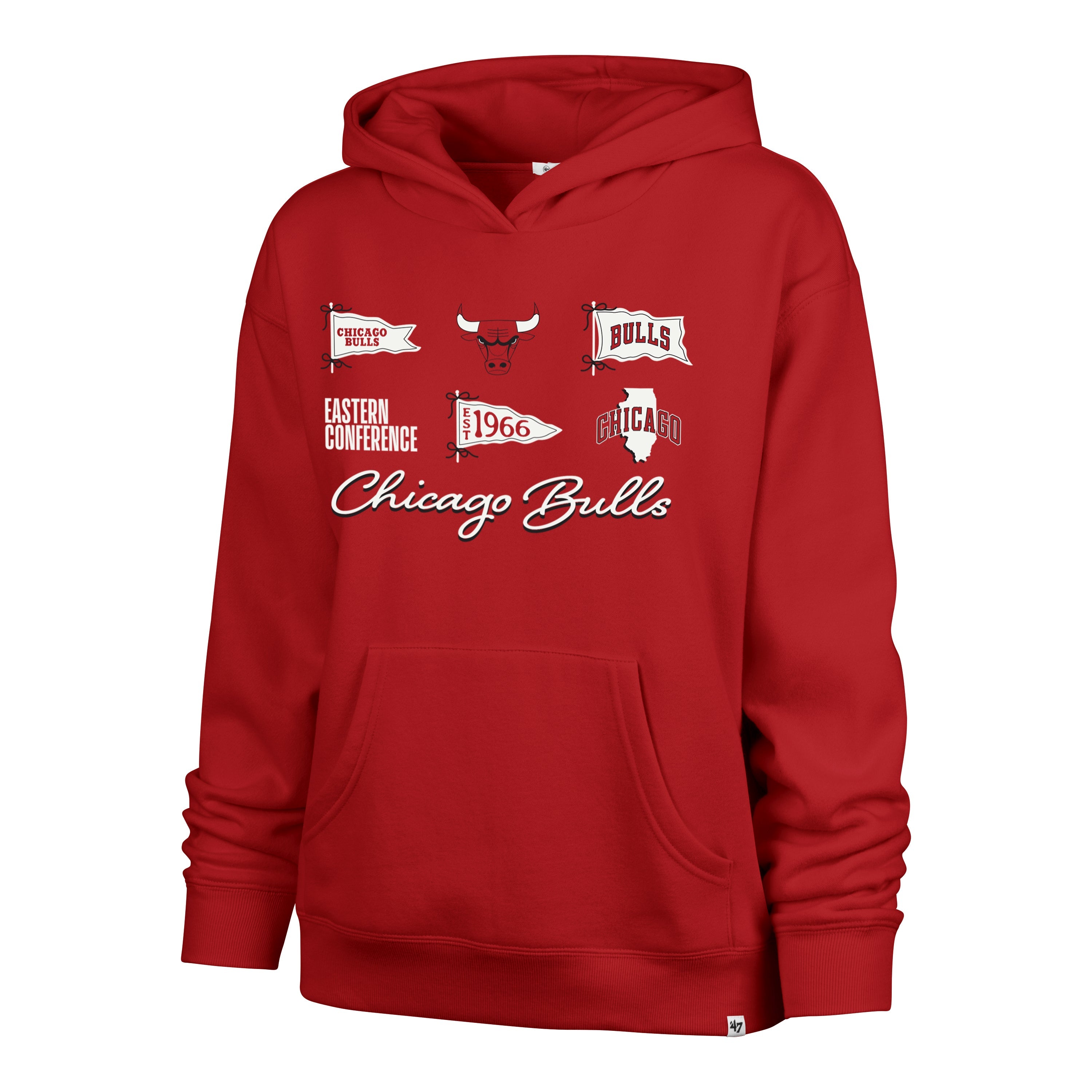 CHICAGO BULLS BOW AND BANNERS '47 NAOMI HOOD WOMENS