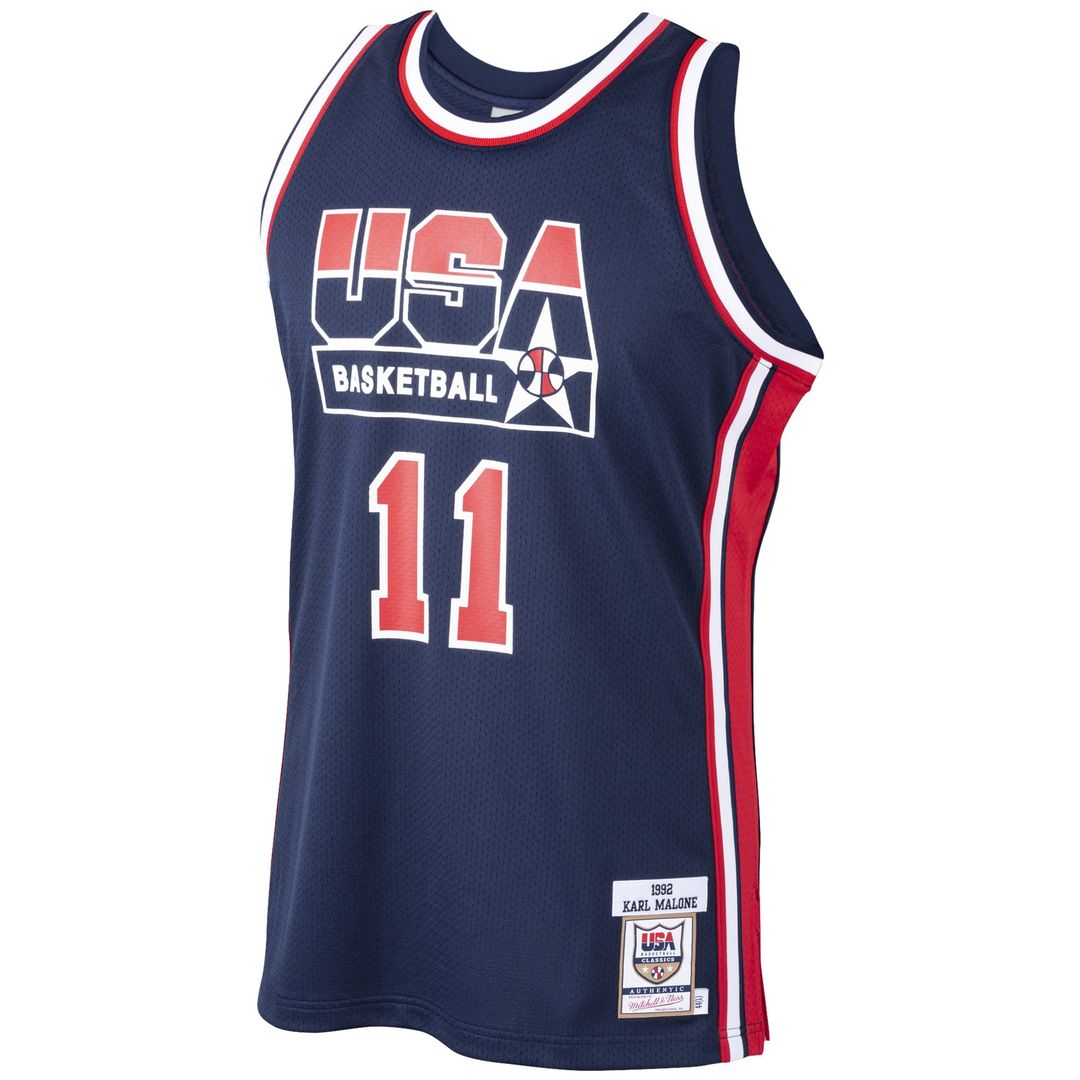 Karl Malone USA Basketball Mitchell & Ness 1992 Dream Team Authentic Jersey - Navy