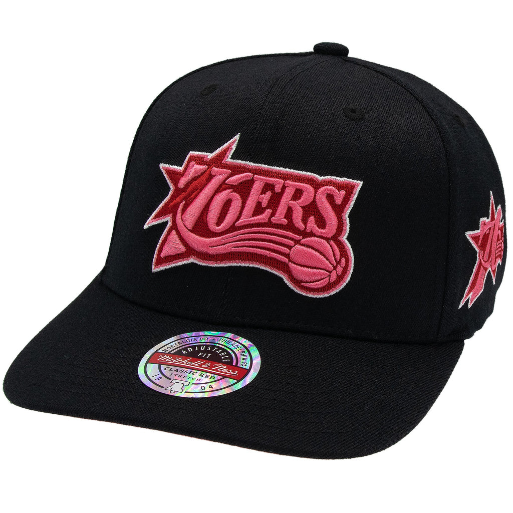 Philadelphia 76ers NBA Is It Pink? Classic Red Snapback Mitchell & Ness Black/Pink