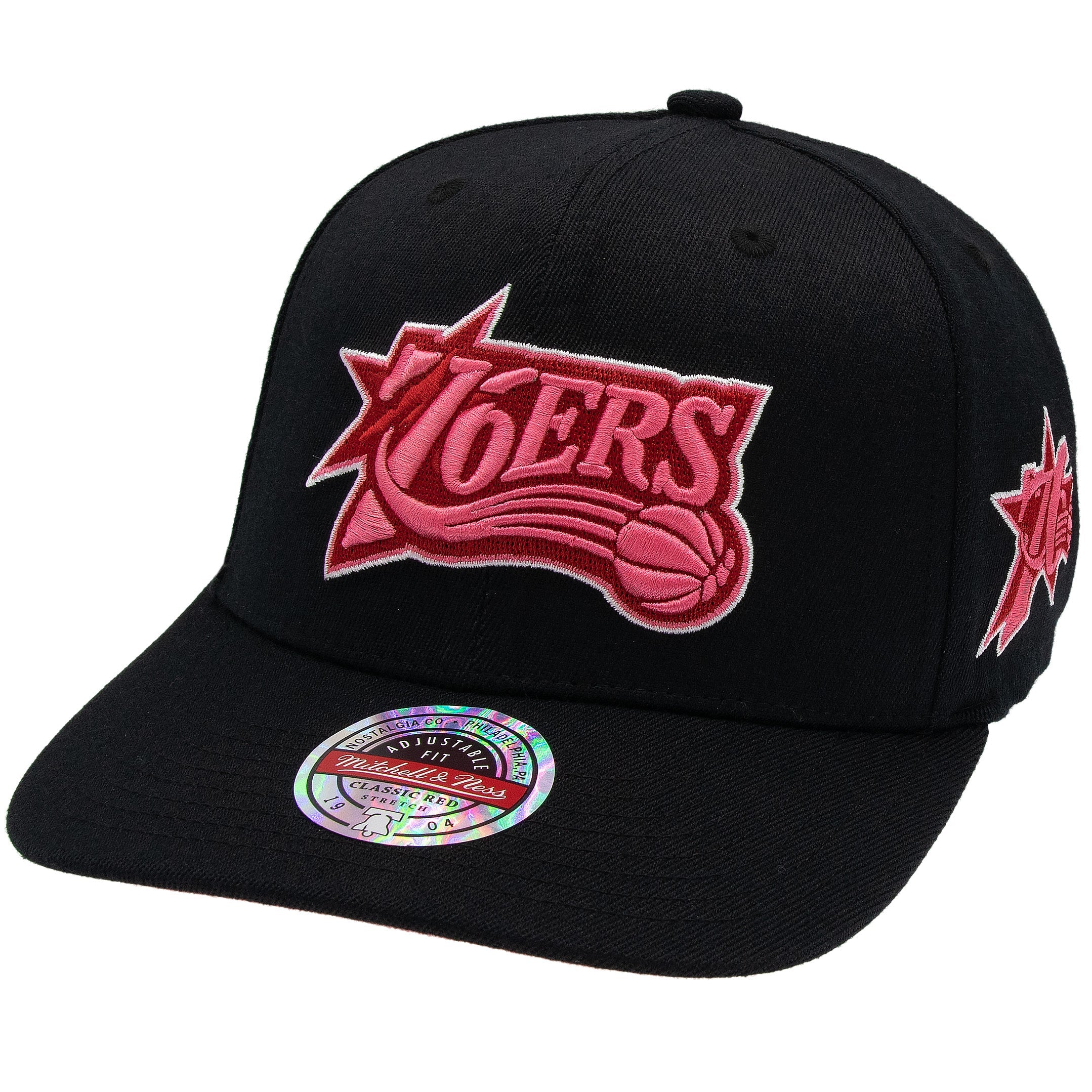 Philadelphia 76ers NBA Is It Pink? Classic Red Snapback Mitchell & Ness Black/Pink