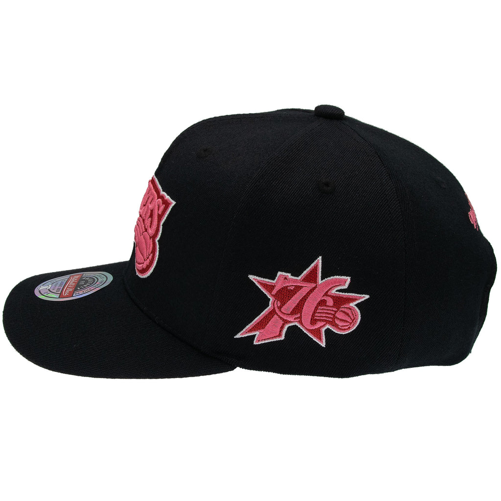 Philadelphia 76ers NBA Is It Pink? Classic Red Snapback Mitchell & Ness Black/Pink