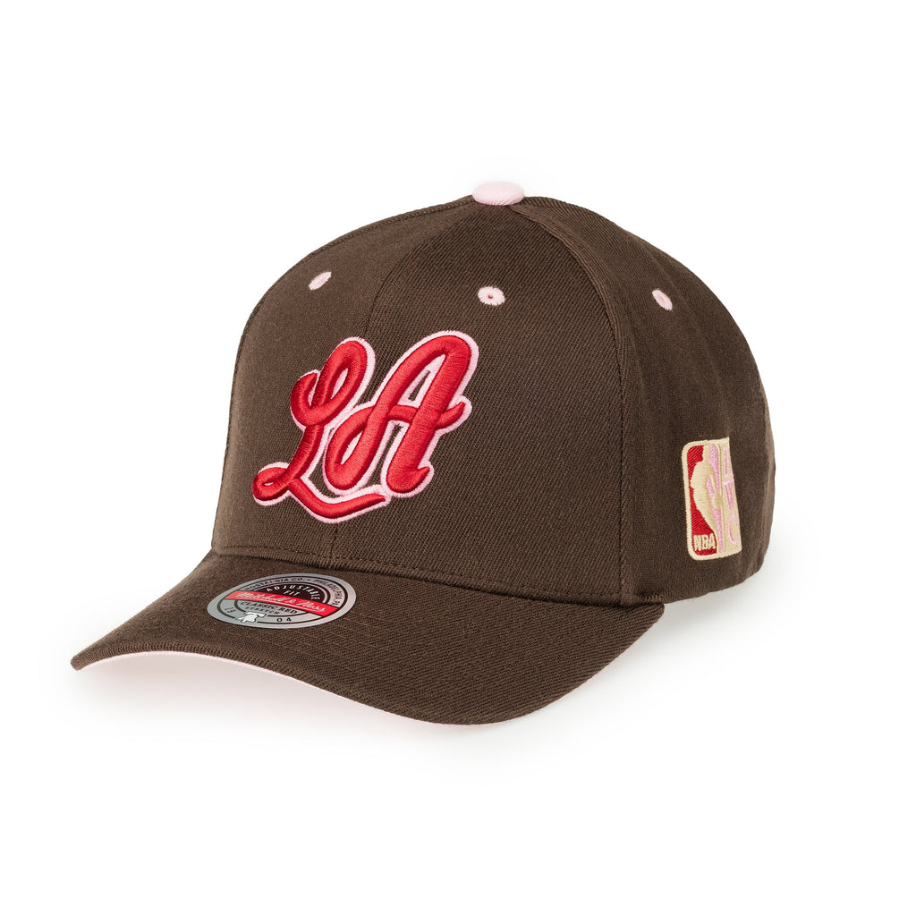 Los Angeles Lakers NBA Brown Sugar Bacon Classic Red Snapback Mitchell & Ness Brown/Pink