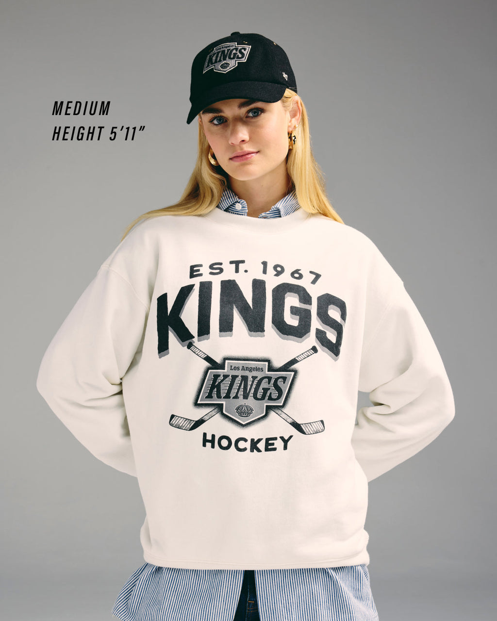 LOS ANGELES LAKERS ARCH CLOUD '47 OVERSIZED CREW WOMENS