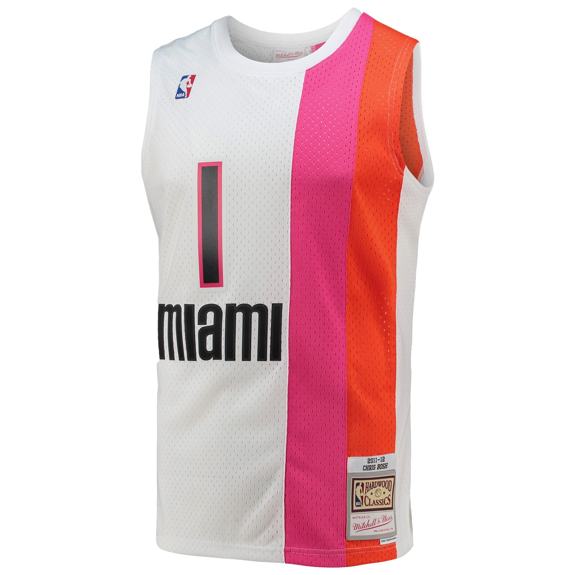 Chris Bosh Miami Heat Mitchell & Ness 2011/12 Hardwood Classics Swingman Jersey - White