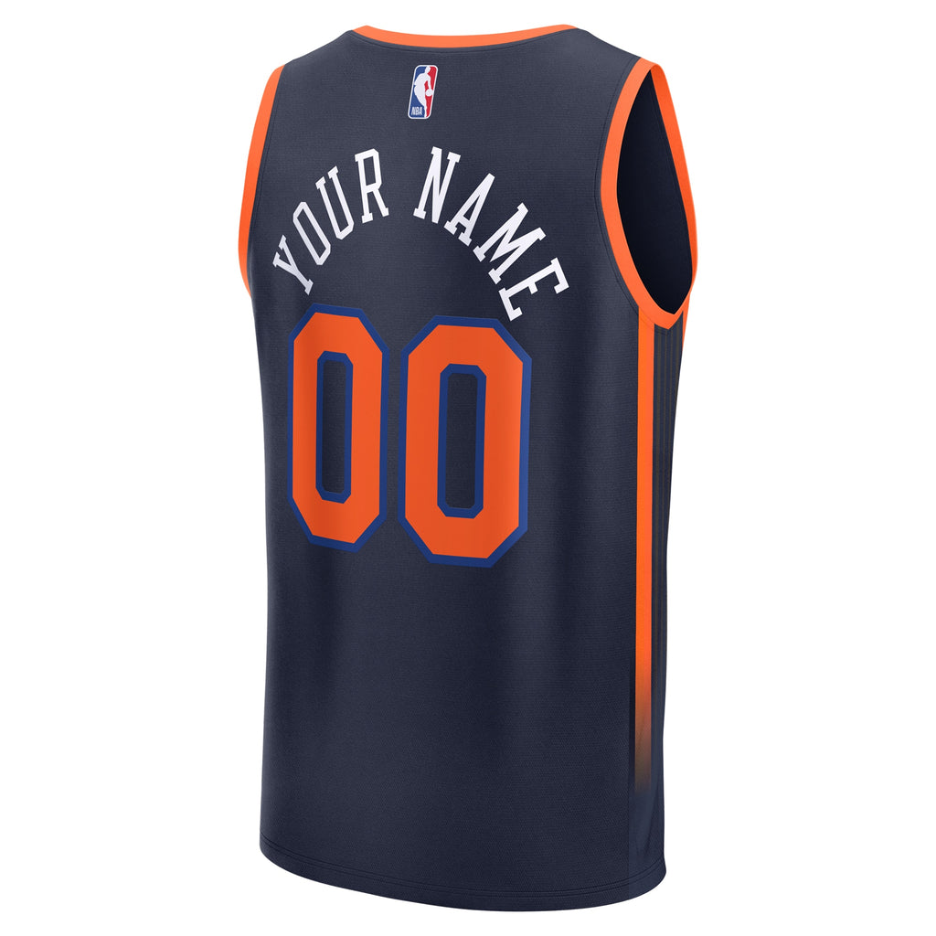 New York Knicks Fanatics Fast Break Custom Jersey - Statement Edition - Navy