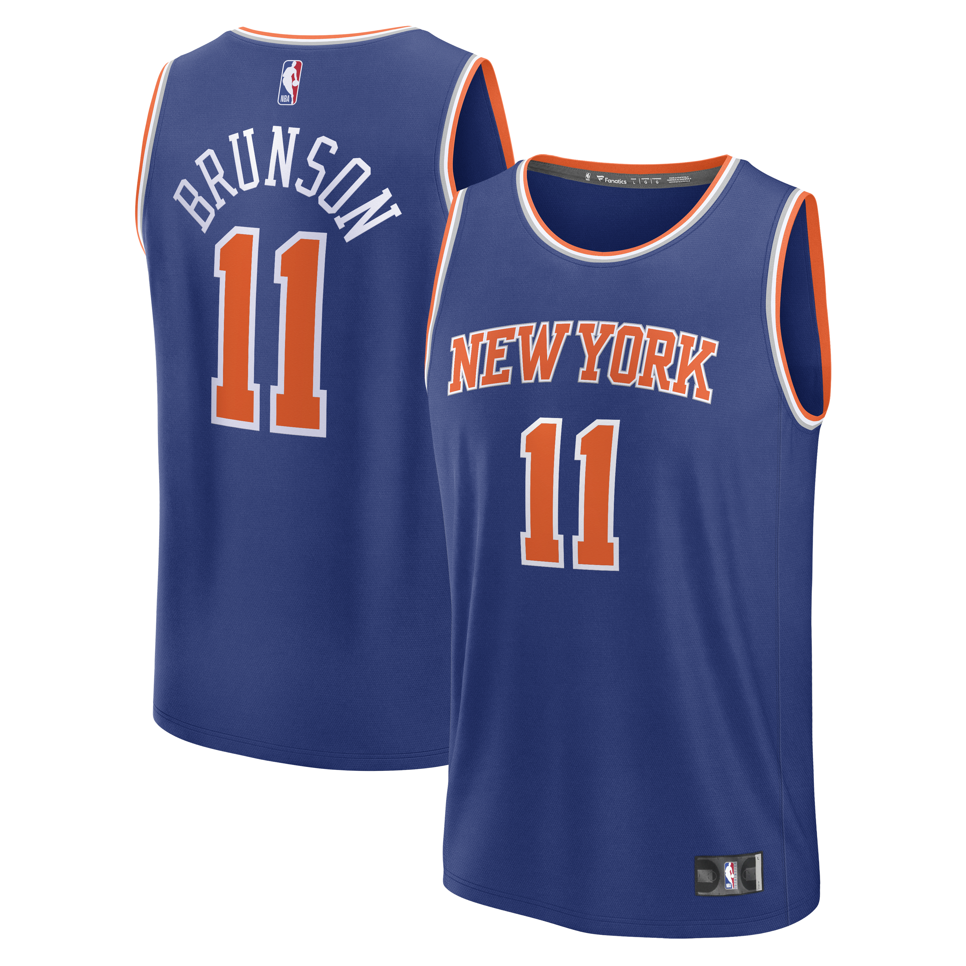 Jalen Brunson New York Knicks Fanatics Youth Fast Break Replica Player Jersey - Icon Edition - Blue