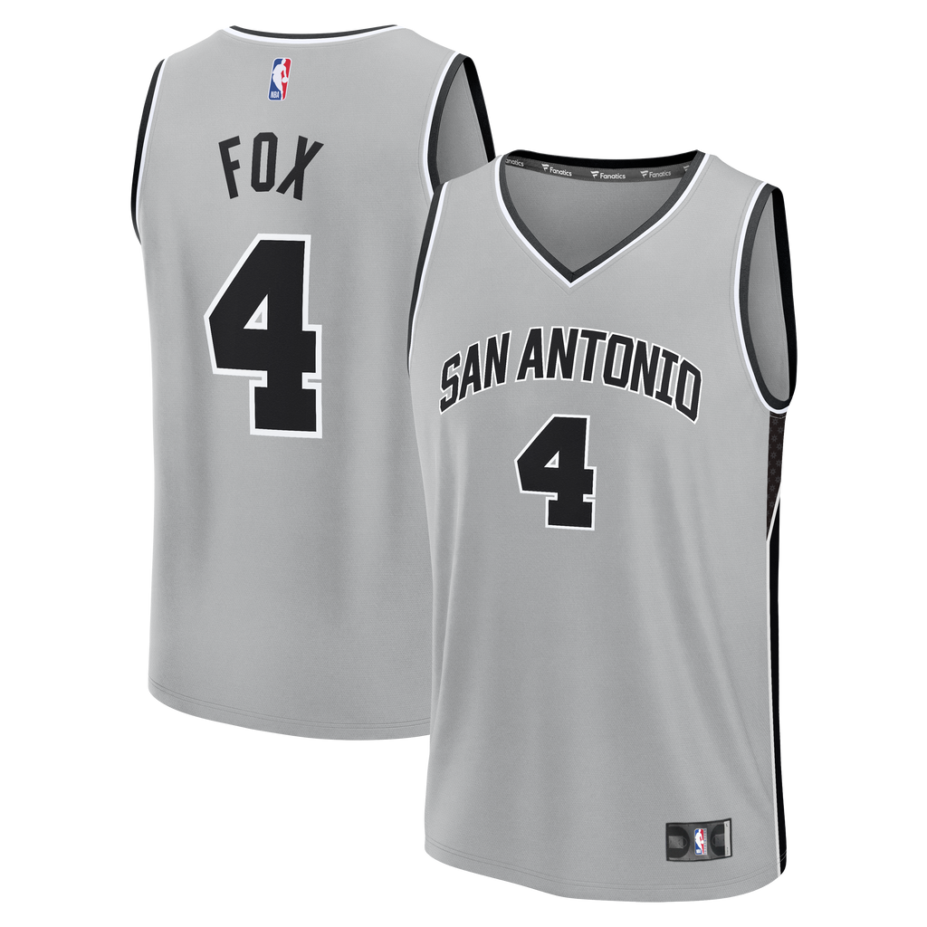De'Aaron Fox San Antonio Spurs Fanatics Fast Break Jersey - Statement Edition - Silver