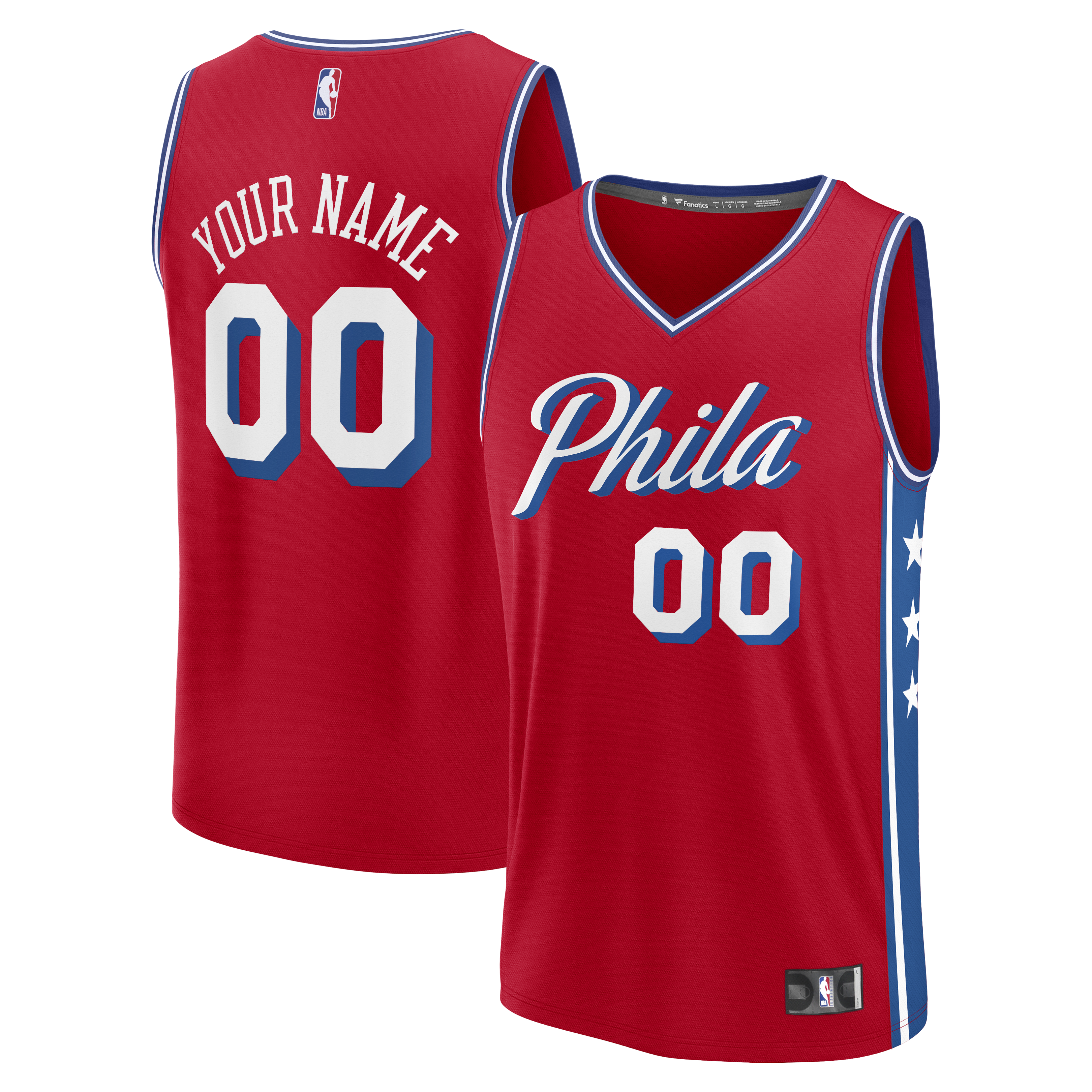 Philadelphia 76ers Fanatics Fast Break Custom Jersey - Icon Edition - Red