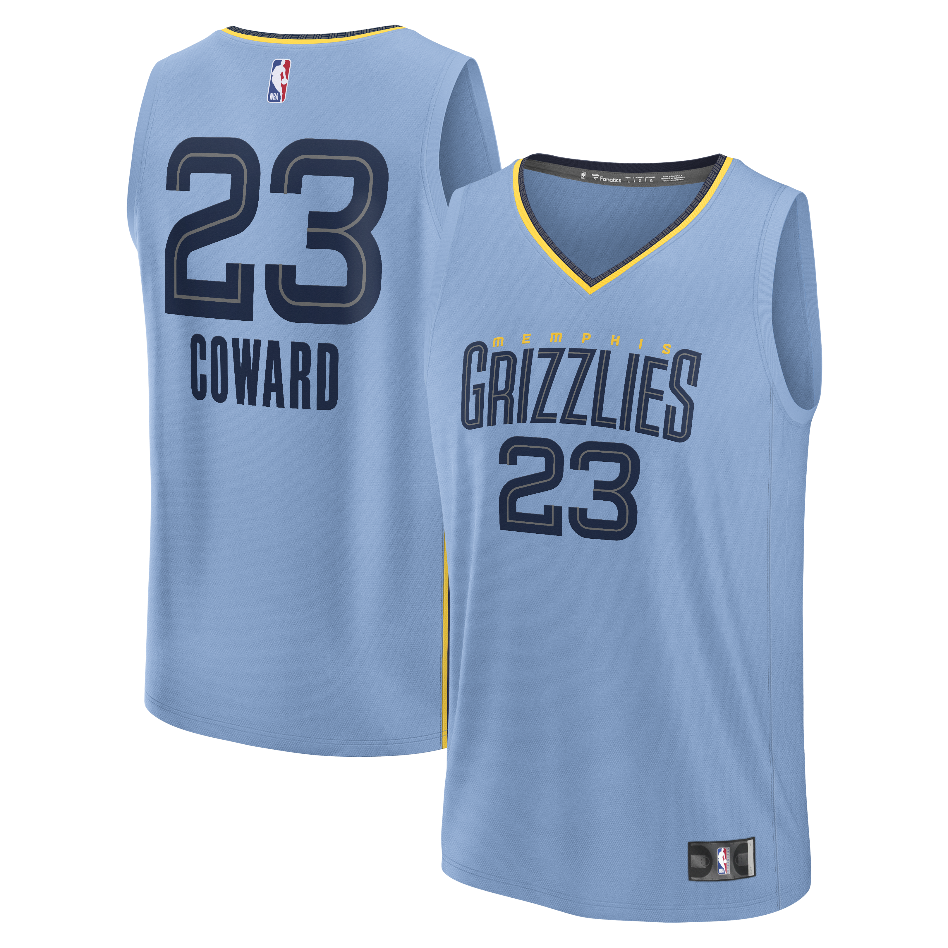 Cedric Coward Memphis Grizzlies Fanatics Fast Break Replica Player Jersey - Statement Edition - Light Blue