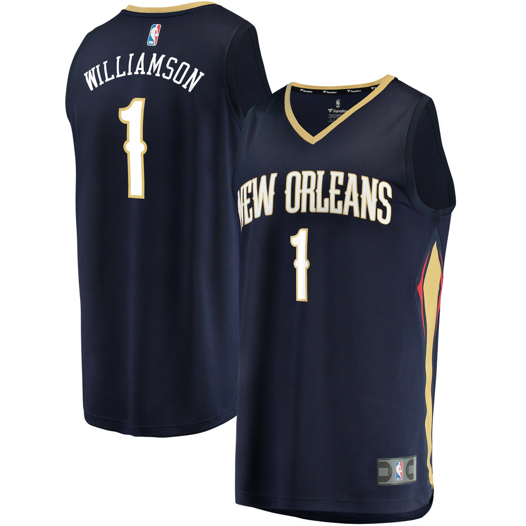 Zion Williamson New Orleans Pelicans Fanatics Replica Fast Break Jersey Navy - Icon Edition