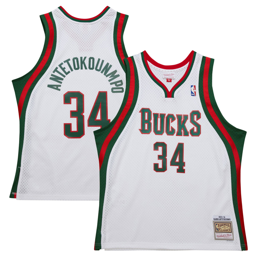 Giannis Antetokounmpo Milwaukee Bucks Mitchell & Ness 2013/14 Hardwood Classics Swingman Jersey - White
