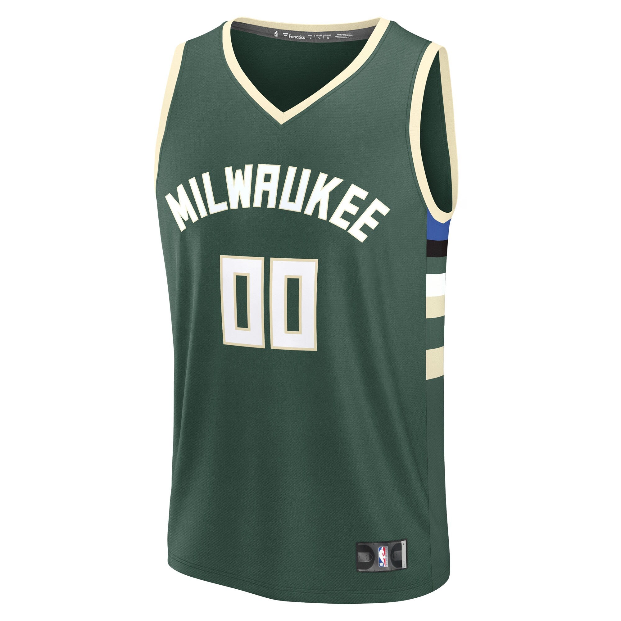 Milwaukee Bucks Fanatics Youth Fast Break Custom Replica Jersey - Green  - Icon Edition