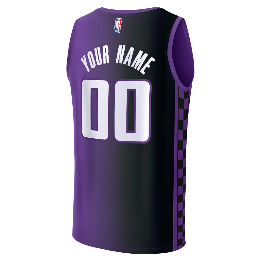 Sacramento Kings Fanatics Youth Fast Break Custom Replica Jersey - Black  - Icon Edition