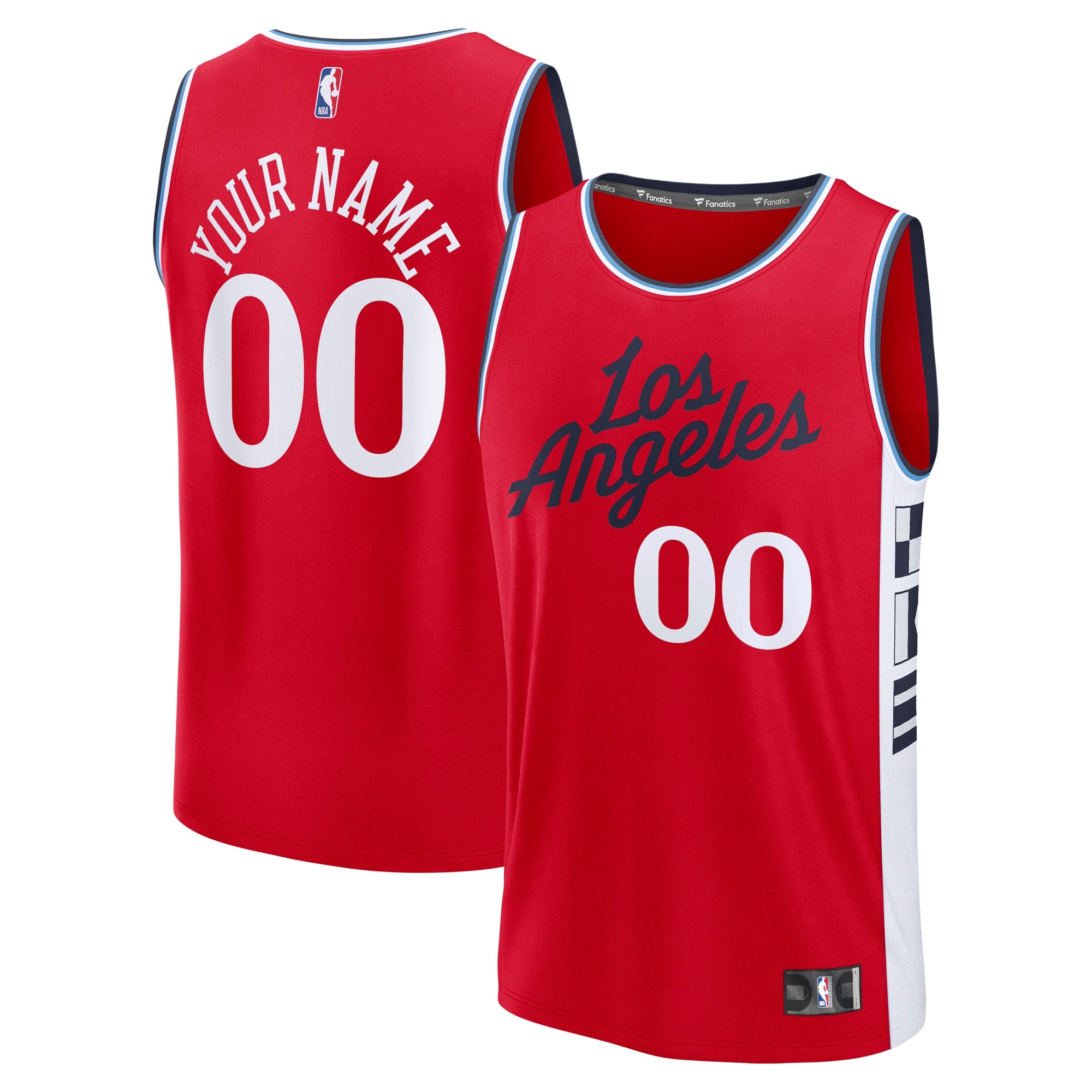 LA Clippers Fanatics Fast Break Custom Jersey - Statement Edition - Red